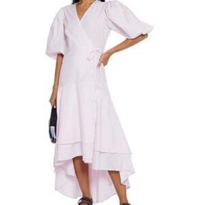 Ganni Women's Layered floral-print cotton-poplin midi wrap dress. Size  XL